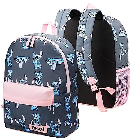 Disney Stitch Schulrucksack Teenager, Mädchen Schulranzen 40cm, Verstellbar Schule Reisetasche, Sport, Urlaub, Einschulung Geschenk