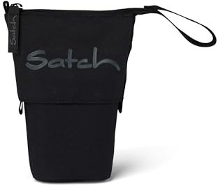 satch Pencil Slider extra groß inkl. Trennfach Reißverschlussfach Stiftehalter Geodreieck Sichtfenster für Stundenplan Blackjack - Schwarz