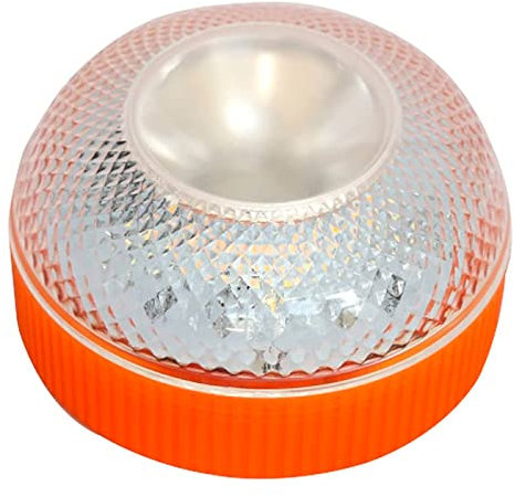 Acan Lumière d'urgence autonome, signal de signalisation de danger + lampe de poche, activation automatique, base aimantée, lumière jaune automatique, convient pour voiture et autres véhicules, 5 x
