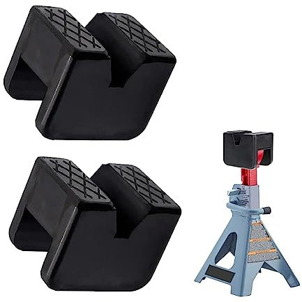 YuanYouTong 2 Pcs Car Jack Pad Slotted Trolley Jacking Rubber Blocks Jack Pad Adapter for Trolley Jack, Axle Stands and Floor Jack, 2-3 Ton Universal Slotted Frame Rail Pinch Welds Protector