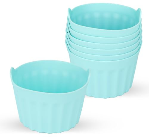 Air Fryer Egg Moulds, Nonstick Silicone Ramekins for Air Fryer, Oven and Microwave,Reusable Food Grade Air Fryer Accessories for Cooking Baking-6 PACK