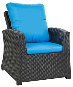 Setgarden® - Lot de 4 coussins Relax pour meubles de jardin - Rembourrage confortable et doux pour chaises, fauteuils et canapés, résistant aux intempéries (bleu)