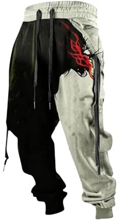 KONG JIMFAN Herren Jogginghose Cargohose Sweatpants Langgröße Chino Stretch Hose Herren Men's Pants Herren Sporthose Jogginghosen Herren Regenhose Herren Fahrrad Piratenhose Herren(Rot,3XL)