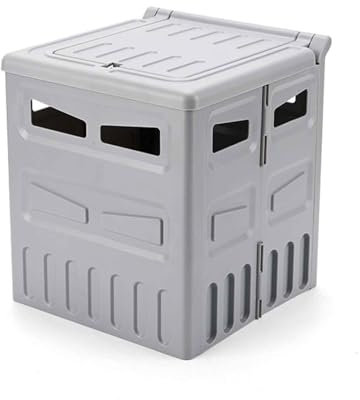 Toilette Portable Pot De Chambre Adulte avec Couvercle Pot De Chambre Toilette Camping WC Seche Seau Hygiénique Pliable Camion Voiture économiser De l'espace Urgence Plein Air (Grey,27X27X30cm)