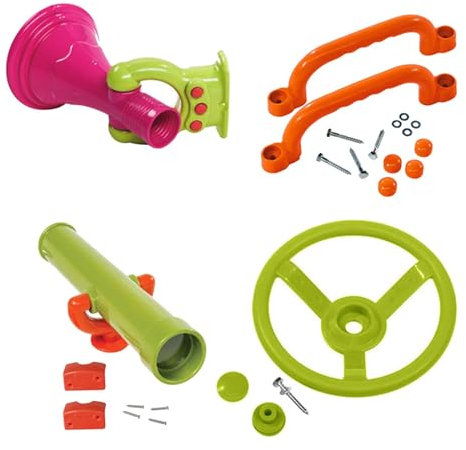 Amagogo 4 Pieces Outdoor Playground Accessories,Swingset Attachments,Pirate Ship Playset,Playground Equipments for Outdoor Playhouse