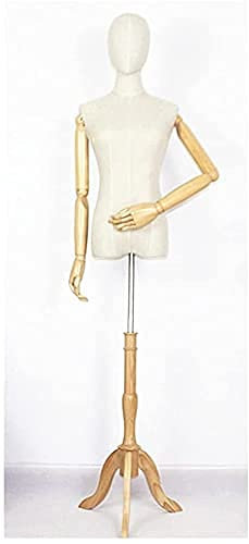 asdchZen Schneiderpuppe, Schaufensterpuppen-Körper, Weibliche Schneiderpuppe, Torso-Körper Mit Verstellbarer Holz-Standbüste, Schneider-Display Für Kleider-Display-Kleidung