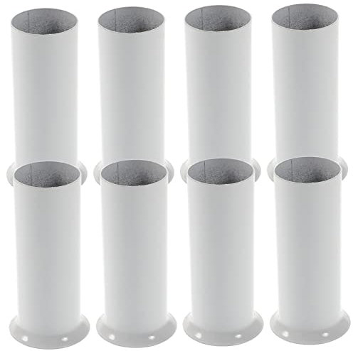WOONEKY Fundas Metálicas Para Base De Lámpara De Araña 30x80mm Blancas, Mangas De Tubo De Vela Resistentes y Aplicables, Accesorios Para Lámparas De Cristal, Pack 6 Piezas Para Iluminación Decorativa