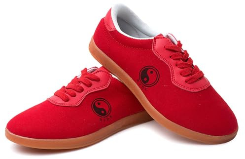 ForceRoute Tai Chi Schuhe,Martial Wudang Kung Fu Schuhe,Shaolin Qi Gong Trainer Wing Chun Schuhe,Taekwondo Boxschuhe,Leinwand,Herren Damen,Atmungsaktiv,rutschfest,für Karate,Sport,Training