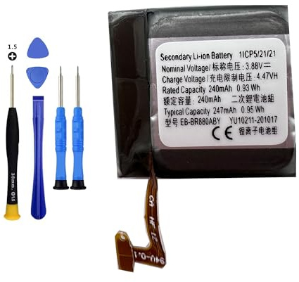 Vvuilsty EB-BR880ABY - Batería de repuesto para Samsung Galaxy Watch 4 SM-R860 SM-R865 (40 mm)/Galaxy Watch 4 Classic SM-R880 SM-R885 (42 mm) Smartwatch con kit de herramientas de reparación