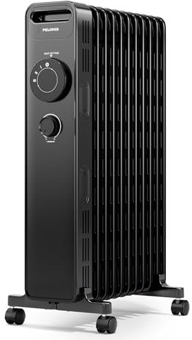 PELONIS Oil Filled Radiator with Adjustable Thermostat, Electric radiator with 3 Heat Settings, Adjustable Thermostat, Tip-Over & Overheat Protection, 11 Fin - Energy Efficient - 2.3kW 215ft²