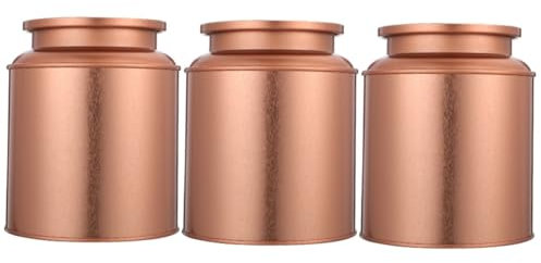 Hoement 3pezzi Barattolo Tinplate Per Tè e Snack e Resistente Per Conservazione e Regali Design Rosa