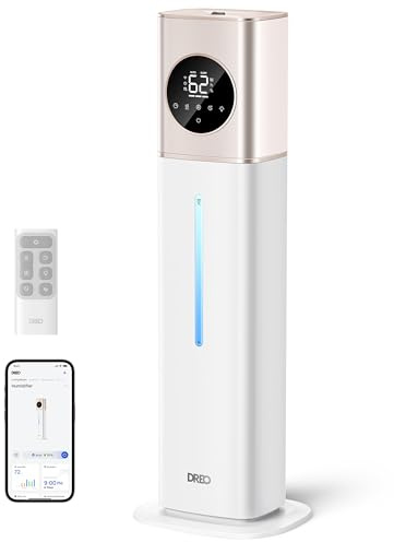 DREO HM735S - Humidificador inteligente de 11L para habitación grande de 700 pies cuadrados, humidificadores de aire de niebla fría de 100 horas para dormitorio, llenado superior, tecnología Clean