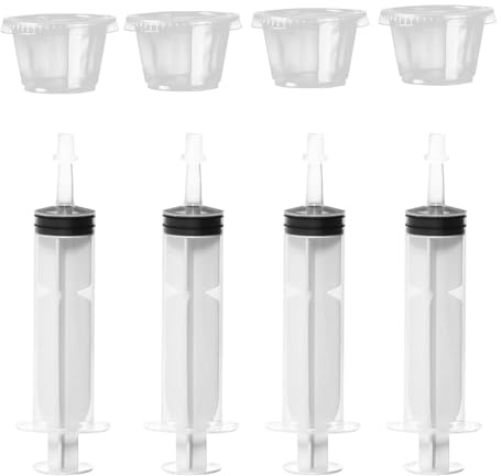 Siringhe Di Gelatina Per Ciucci - Siringhe Di Gelatina Per Feste, Siringhe Di Gelatina Riutilizzabili 60 Ml Con Coperchio Con Punta | Siringa Ad Iniezione 4X, Regalo Multifunzionale Per Festa H