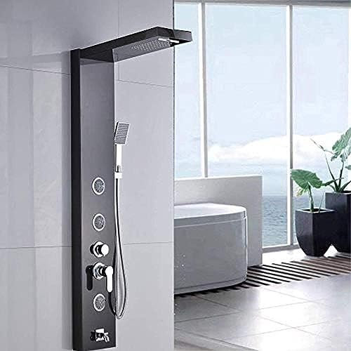 GKPSSURV Douche Murale en Acier Inoxydable, Bronze huilé, pommeau de Douche à Effet Pluie et Cascade Noir, Jets de Massage