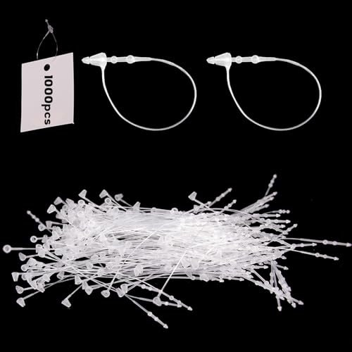 Norhogo 1000 Stück Sicherheitsfäden für Etiketten, sicherheitsfäden transparent, Sicherheitsfäden für Etiketten, Sicherheitsfäden Etiketten Kunststoff Anhänger für Schuhe, Taschen, Preisschilder