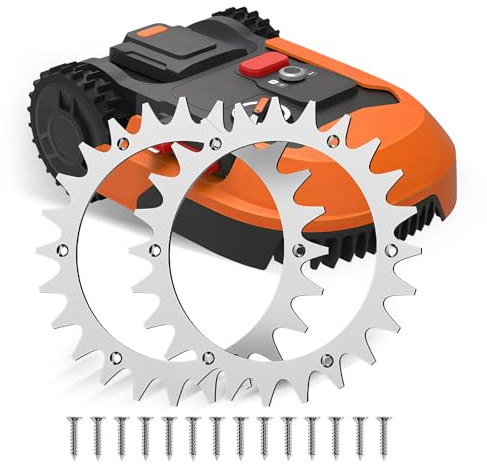 Forever Speed Pack of 2 Robotic Lawnmower Spikes for Worx Landroid L, Countersunk Screw Hole Deburring, 225 mm Lawnmower Robot Nails, 14 Self-Tapping Screws