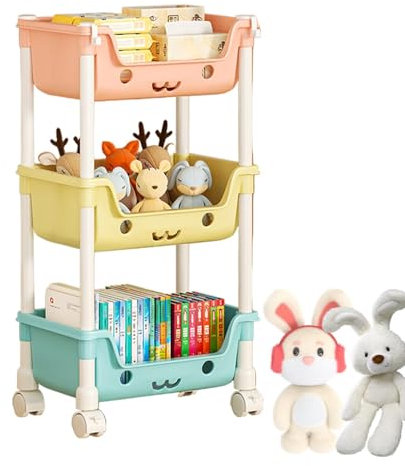 Organisation de la Salle de Jeux – Boîte de Rangement, Support à Jouets au Sol | Jouet Multicouche de Plancher de Support de Jouets d', Chariot Mobile d'étagère de Stockage de Casse-croûte de s