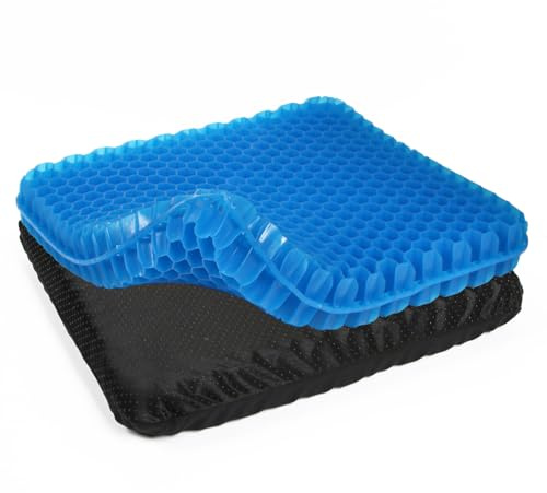 JAEMEYEM Gel Seat Cushion (20x20x2) for Long Sitting, Super Large Gel Cushions for Elderly Pressure Relief, Office/Desk Chair, Wheelchair, Car & Airplane Seat, Couch, Stadium Cushion Pads
