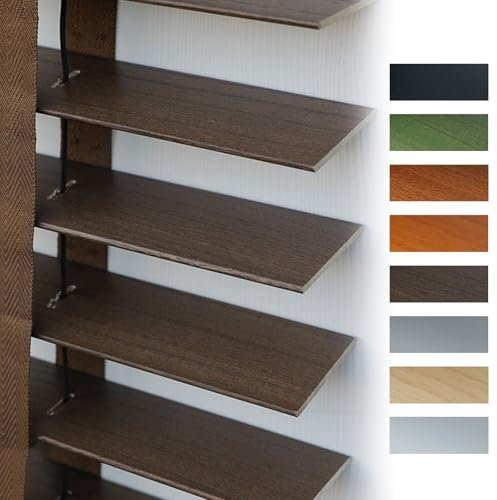 Persiana Veneciana de Madera, Persianas Horizontales Lamas 50mm, Cortinas Venecianas De Privacidad, 25/30/35/45/60/80/100/130/160cm Estores De Parasol para Cocina/Oficina/baño(Café)