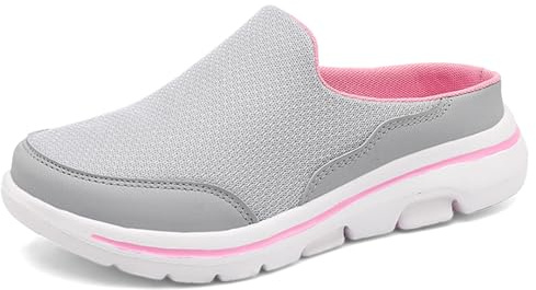 CELANDA Zoccoli e Sabot Donna Uomo Ciabatte Leggero Traspiranti Pantofole da Casa Comode Antiscivolo Scarpe da Giardino Spiaggia all'aperto,Grigio Chiaro Rosa,40 EU