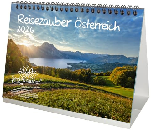 Seelenzauber Reisezauber Österreich DIN A5 Tischkalender für 2026 Wien Reise Urlaub Berge