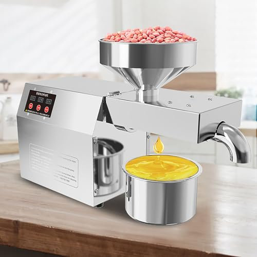 MFYDPP 820W Automatic Oil Press Machine,Stainless Steel Oil Expeller For Hot/Cold Pressing Available High Oil Yield, Temperature Consatant