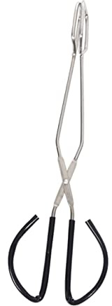 CLISPEED Extended Fire Tongs Stainless Steel Long Handle for Barbecue Carbon Clip Kitchen Serving Tool for Grilling Outdoor Use