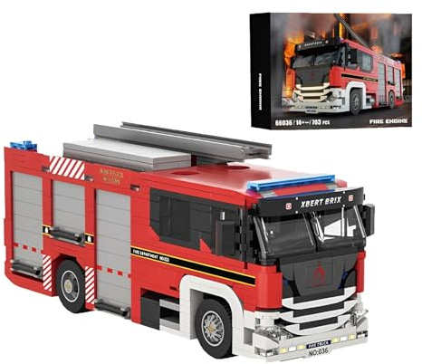 MirthMakers Feuerwehrauto Bauklötze Setzen für Erwachsene, 703PCS | Stadt Notfall Rettung Fahrzeug Sammler Modell Bauklötze Kit, Geschenk für Jugendliche, Kompatibel mit großen Marken