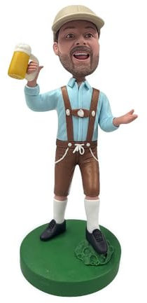 mydedor Custom Beer Man Wackelkopf – personalisiertes, lustiges Geschenk 2025, handgefertigte Bierliebhaber-Figur, witzige Schreibtischdekoration, einzigartiges Vatertags-Andenken, hergestellt aus