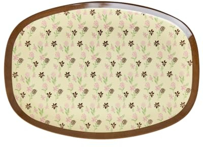 ReWu Rice Melamin Teller Tablet - Blumenmeer - Geschirr Melamingeschirr Kindergeschirr Kinder Camping BBQ Picknick Bruchsicher BPA-frei Wiederverwendbar Plastikgeschirr 30 x 22 cm