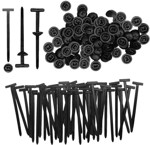 100 unidades de nailon negro universal para cables, hebilla portátil, soporte de nailon resistente a los rayos UV, ties para coche, hogar, reparación y maquinaria, fijación rápida