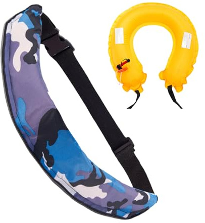 Inflatable Dry Belt | life-jacket Waist Belts | Water Sports Swimming Strap | Compact Survival Belt With Whistle, Reflective Strips, 78.4N Buoyancy For Kayaking, Paddleboarding, Fishing, And Adventure