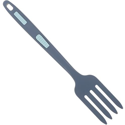 JECOMPRIS Tenedor De Pasta De Cocina Grande De Silicona Resistente Al Calor Diseño Ergonómico Para Cocinar y Servir Utensilios Reutilizables Cocinas Familiares y Restaurantes Color Azul Oscuro