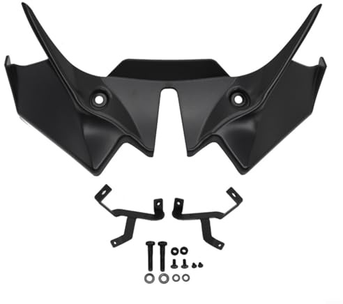 Spoiler per moto, carenatura anteriore inferiore, stabilizzatore a forma di alettone, copertura deflettente, in ABS e carbonio nero, spoiler protettivo compatibile con Kawasaki Z650 2020 2021 2022