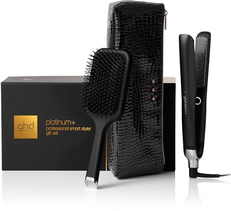 ghd - Styler Platinum + Giftset - Plattång (svart) - Cherry Chic Collection - Professionell avancerad Styler - Utan extrem värme - För färgat och känsligt hår - Inkluderar ghd borste och ett fodral