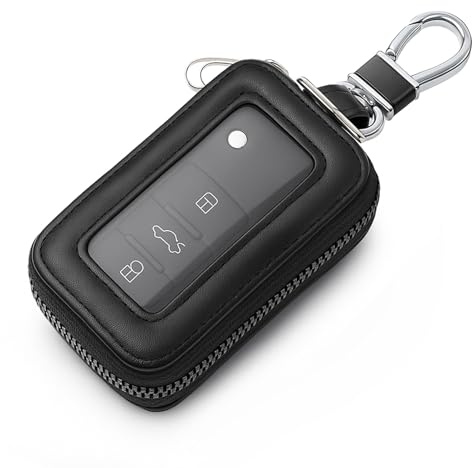 Sorcristy Premium Car Key Fob Case, Leather Car Smart Key Fob Holder, Keys Fobs Cage Protector, Universal Cars Remote Keychain Bag for Cars Keychain, Remote Keys Fobs