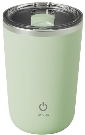 Self Stirring Mug with Lid | Electric Long Battery Life - Automatic Mixing Magnet Coffee Cup | for Hot Cold Beverage Tea Shakes Powder Travel Gym Cafe Commuting