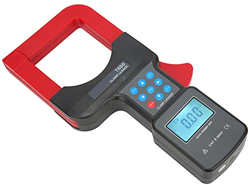 Ycauty Pinza de Fuga Probador Profesional de CA 0,00 MA-2000 A para Fugas de Cables y Conexión A Tierra de Transformadores, Pantalla LCD, Función de Almacenamiento de Datos, Accesorio Eléctrico