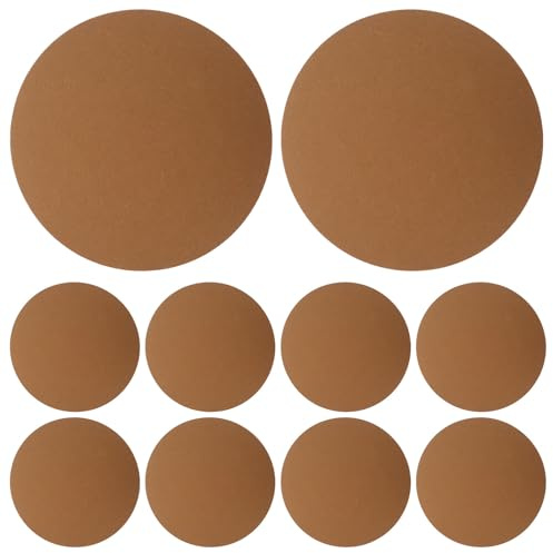 HOMOCONO Lot de 10 sous-Tasses Absorbantes Réversibles Rondes en Tissu Non Tissé et Feutre Marron, Légères et Réutilisables pour Pots de Jardin et Plantes D'intérieur