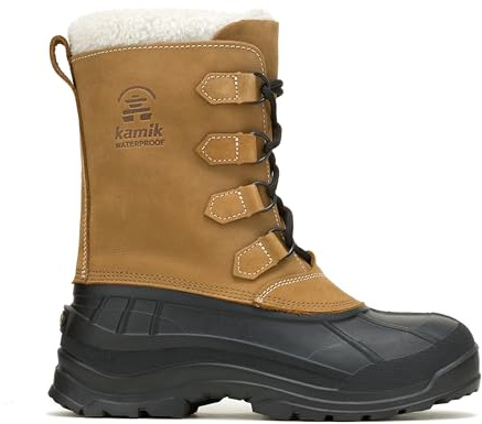 Kamik Men's Alborg Cold Weather Snow Boot, -40°C Comfort rated, Seam Sealed Waterproof, HEAT MX, Tan - 11
