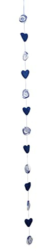 Filz-Girlande „Herz“ | EDLES NATURPRODUKT | FAIR-Trade Dekoration | Handmade IN Nepal | 6 (Blau/Weiß)