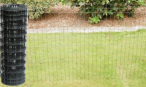 EXCOLO Schweißgitterzaun 1,5 m hoch 25 m lang – Metall Gartenzaun Wildzaun Maschendrahtzaun Drahtgitterzaun Pulverbeschichtet Anthrazit Zaun Gehege Zaun Tierabwehr Geflügelzaun