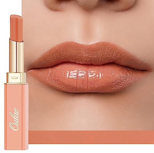 Oulac 2 in 1 Pintalabios y Bálsamo Labial, Barra de Labios Hidratante Textura Ligera y No Pegajosa, con Manteca de Karité Para Labios Agrietados y Secos, Color Intenso, Acabado Brillante, Vegan 05