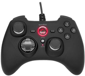 SPEEDLINK RAIT Gamepad PC Cablato USB - Gaming Controller cablato USB con filo, gamer funzione di vibrazione, per PC/PS3/Switch, negro