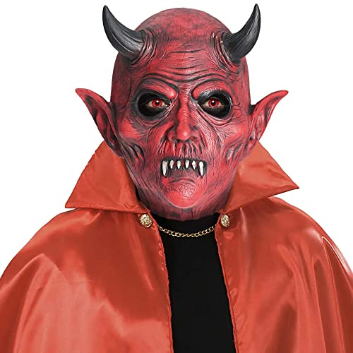 CreepyParty PartyHop Masque de Diable Masques Réaliste en Latex Angoissant Tête Déguisement pour Halloween Horreur Fête Parade de Carnaval