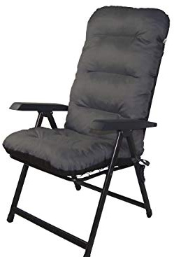 Bjird Stuhlauflagen für Gartenmöbel Sitzpolster für Hochlehner Gartenmöbelauflagen, Chair, Gartenstuhl-Auflage - 120 x 48 x 7 cm - Grau/Graphit