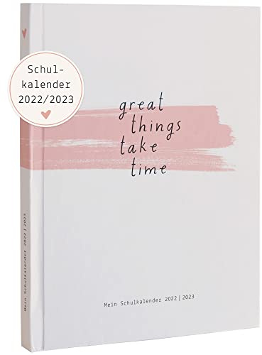 Odernichtoderdoch® Schülerkalender 2022/2023 | A6+ „Great things - Schulkalender von August 2022 bis Juli 2023 - rosa - Schulplaner - Terminplaner