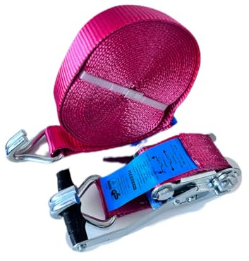 FLEXMO | 4 Stück Spanngurt | 5000kg | 10m Spanngurte mit Ratsche 2 teilig | zweiteilig mit Haken Ratschengurt Zurrgurte rot 50mm 5000 daN 5t Industrie | Qualität von KÖGL