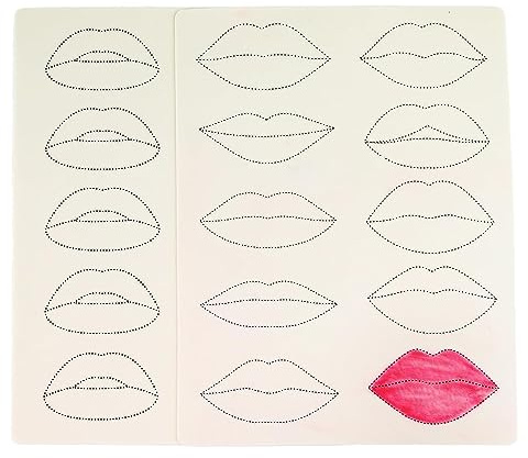 5 Stück Lippen Tattoo Übungshaut üben Doppelseitige Haut für permanente Makeup Künstler aus Silikon zum Üben von Lippentätowierungen (5 Stück Lippenhaut)