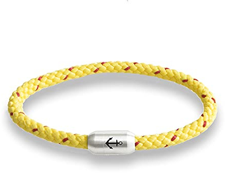 Das Original Segeltau-Unisex-Armband, geflochten, handmade, mit hochwertigem Magnetverschluss & Anker Gravur, 6 mm Durchmesser, in Längen von 19 cm bis 24 cm, erhältlich in diversen Farben.